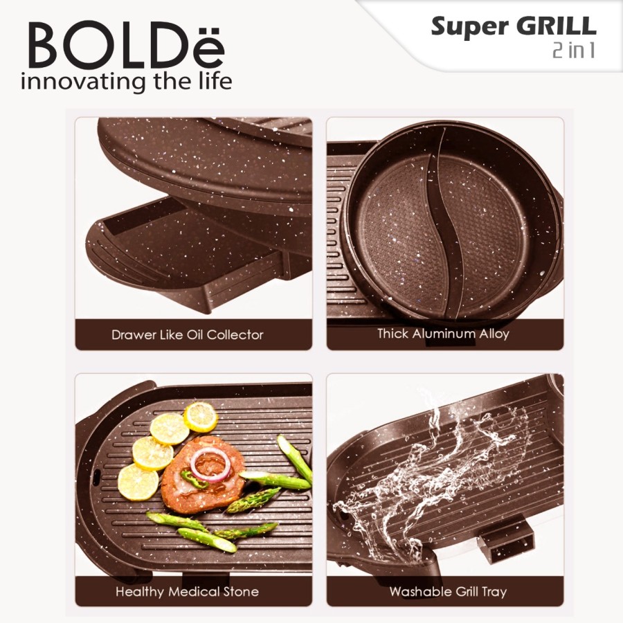 Bolde Super Electric GRILL 2 in 1 - Dark Brown